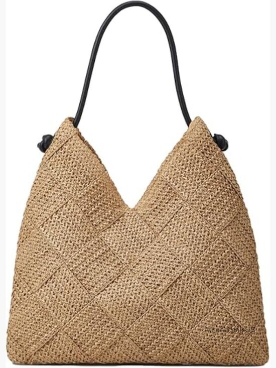 Handbags - Straw Woven Hobo Bag Large Capacity Tote Beach Travel Handbag